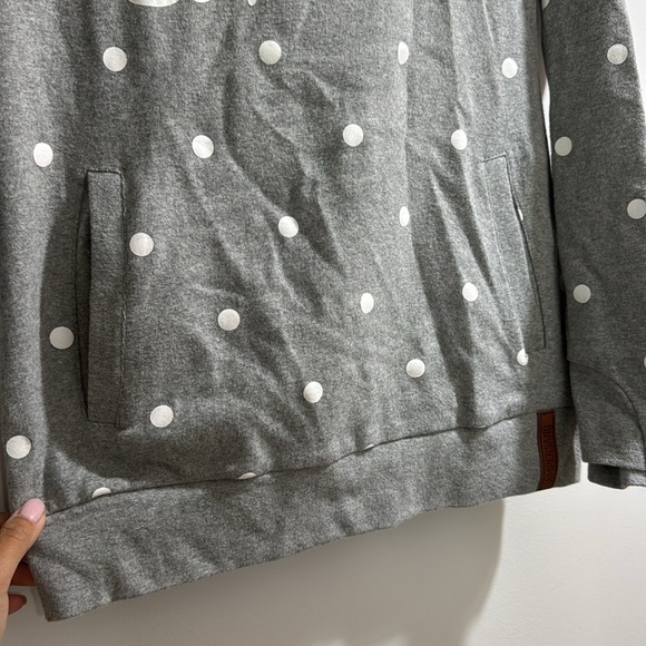 Ampersand Double Hood - Let it Snow - polka dot grey hoodie NWT - Picture 2 of 8